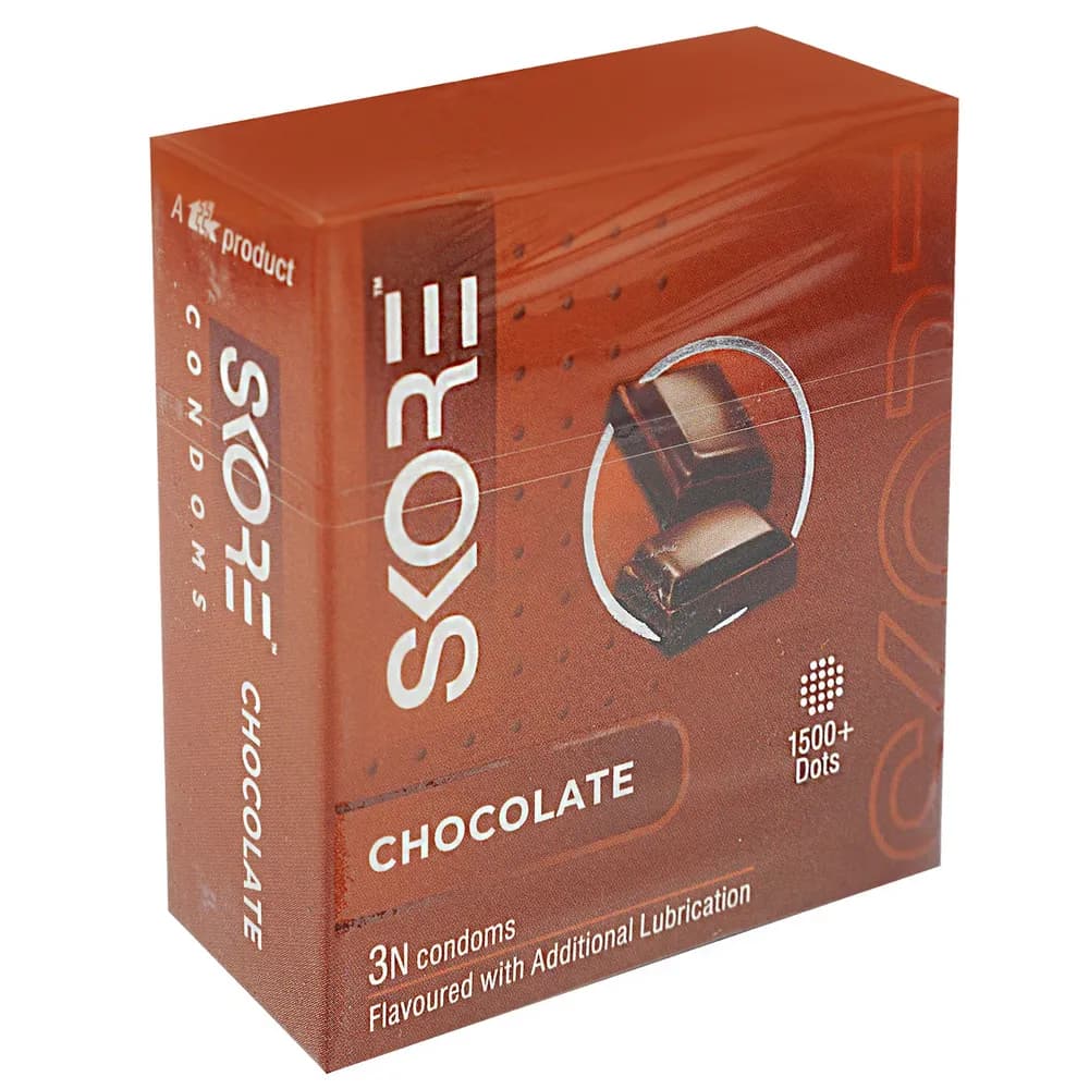 Skore Chocolate Flavoured 1500+ Dots Condoms 3's Pack