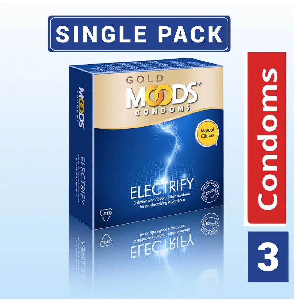 Moods Gold Electrify Condom 3's Pack
