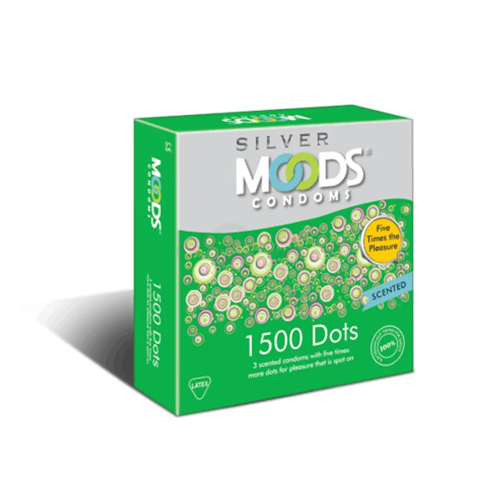 Moods Silver 1500 Dots Condom 3's Pack