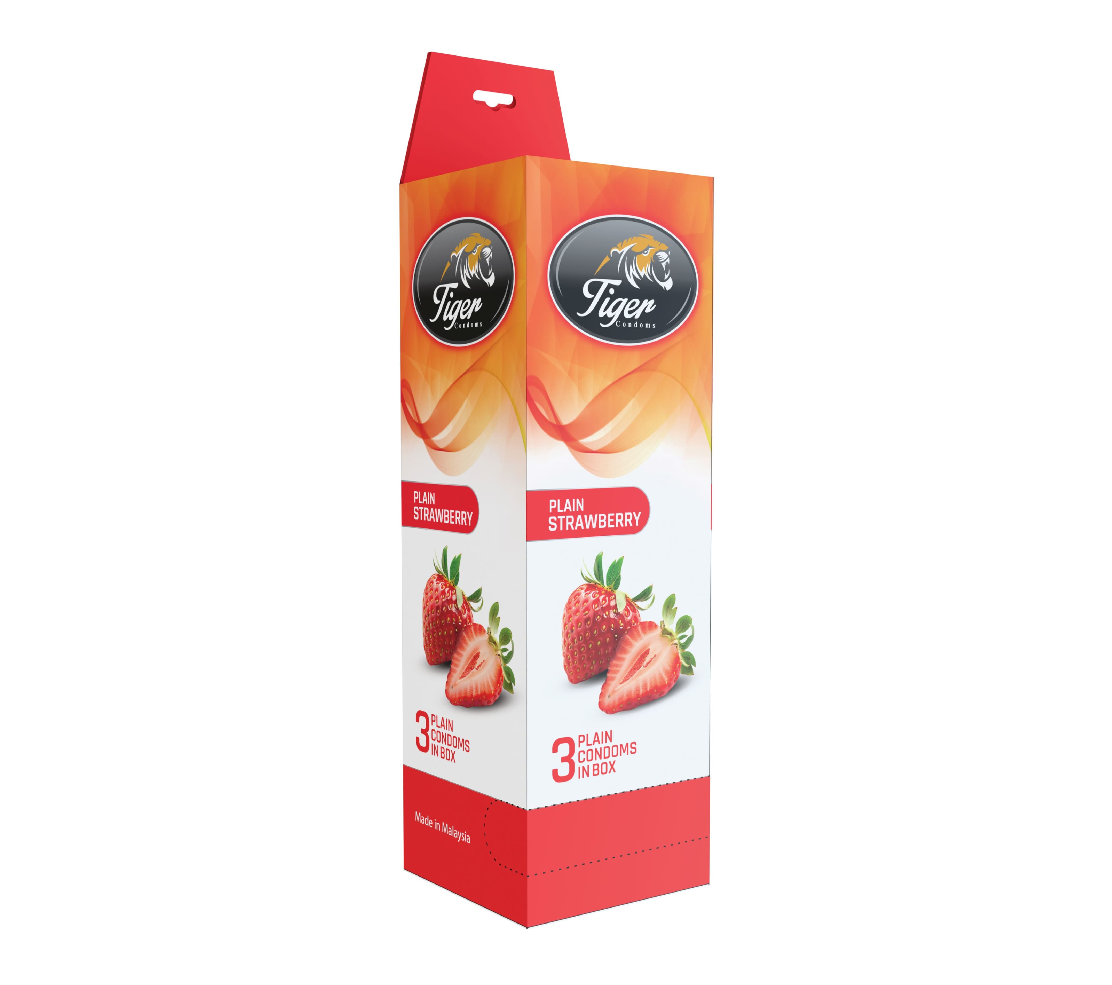 Tiger Condom Plain Strawberry Flavor 1 PCS